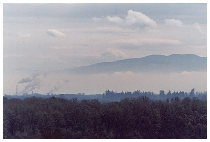 factory, fog, clouds