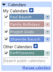 calendar controls