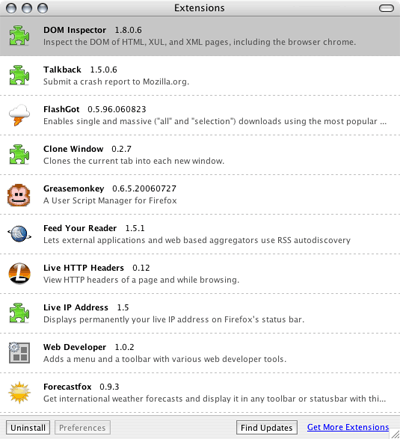 Firefox extensions